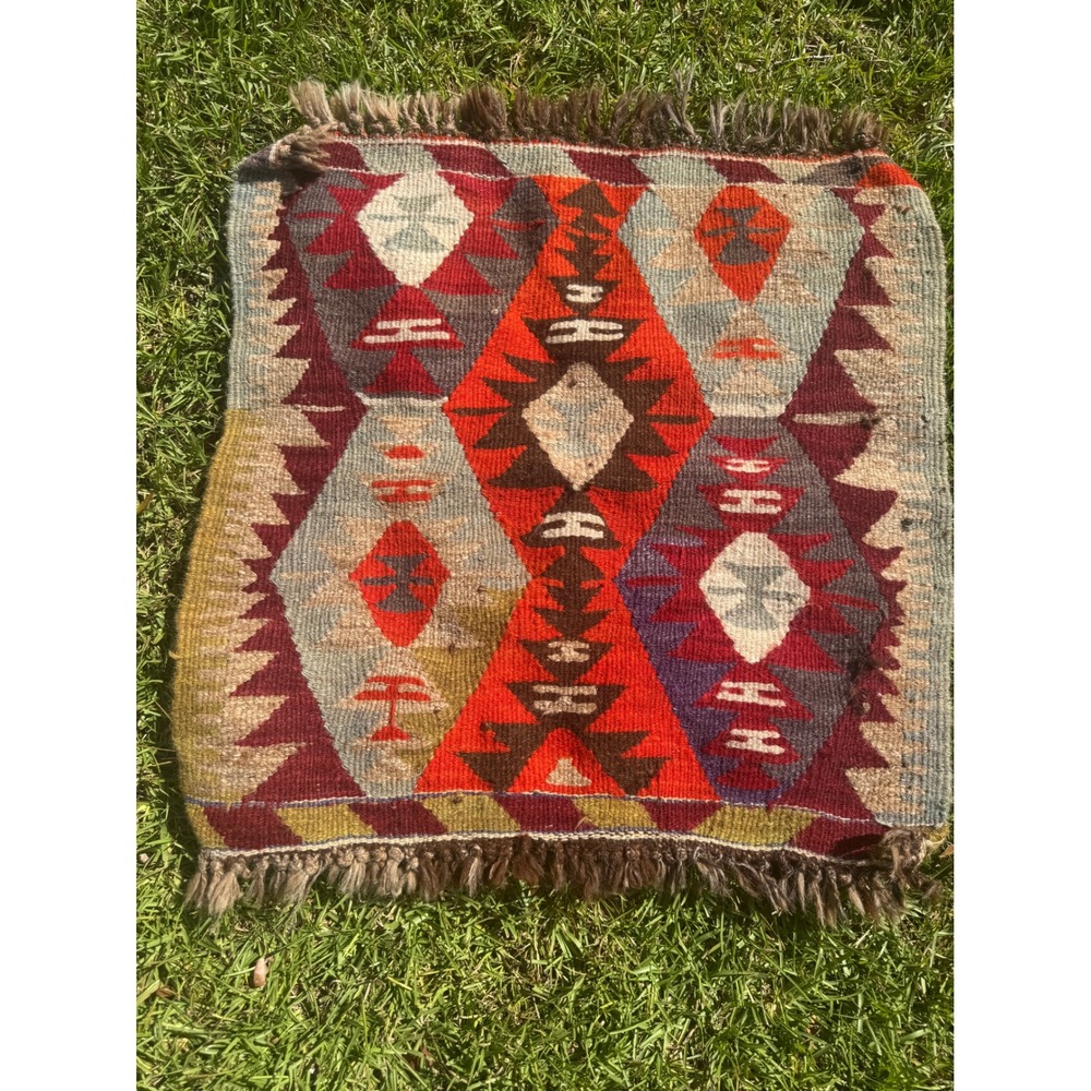 Vintage Turkish Kilim Rug ,‎ Decorative Tribal Accent, Bohemian Throw